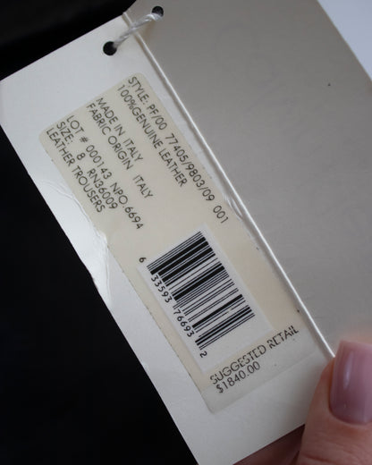 Vintage F/W 2001 Calvin Klein Collection Black Leather Trousers / 8 (M)