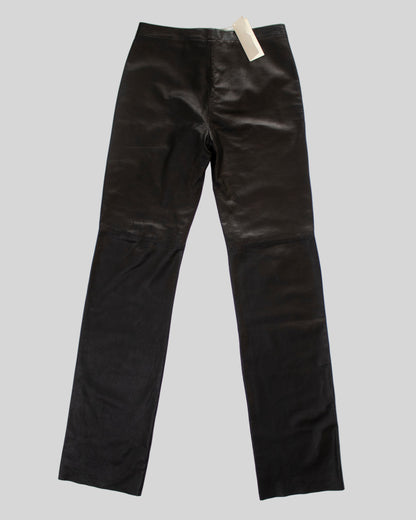 Vintage F/W 2001 Calvin Klein Collection Black Leather Trousers / 8 (M)