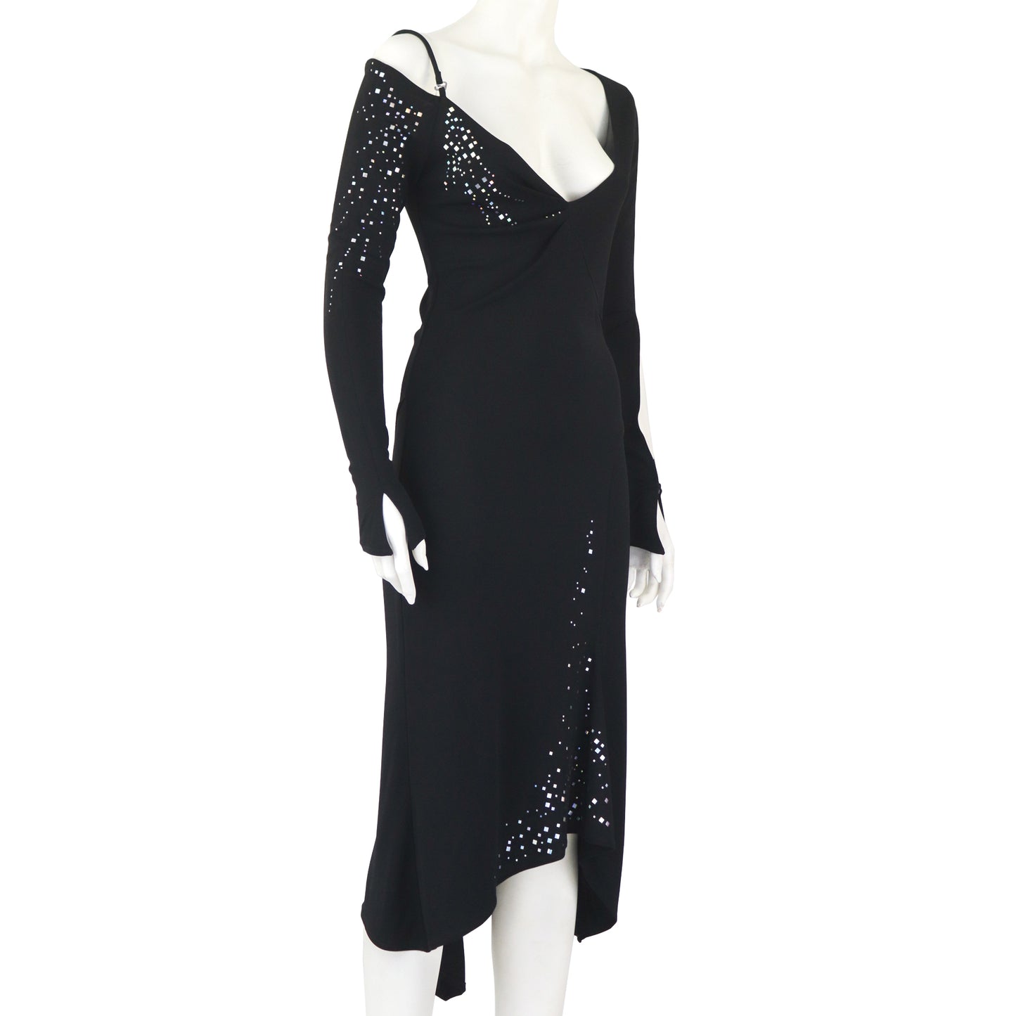 Vintage F/W 2001 Lolita Lempicka Long Asymmetric Cutout Dress / FR 40 (S-M)