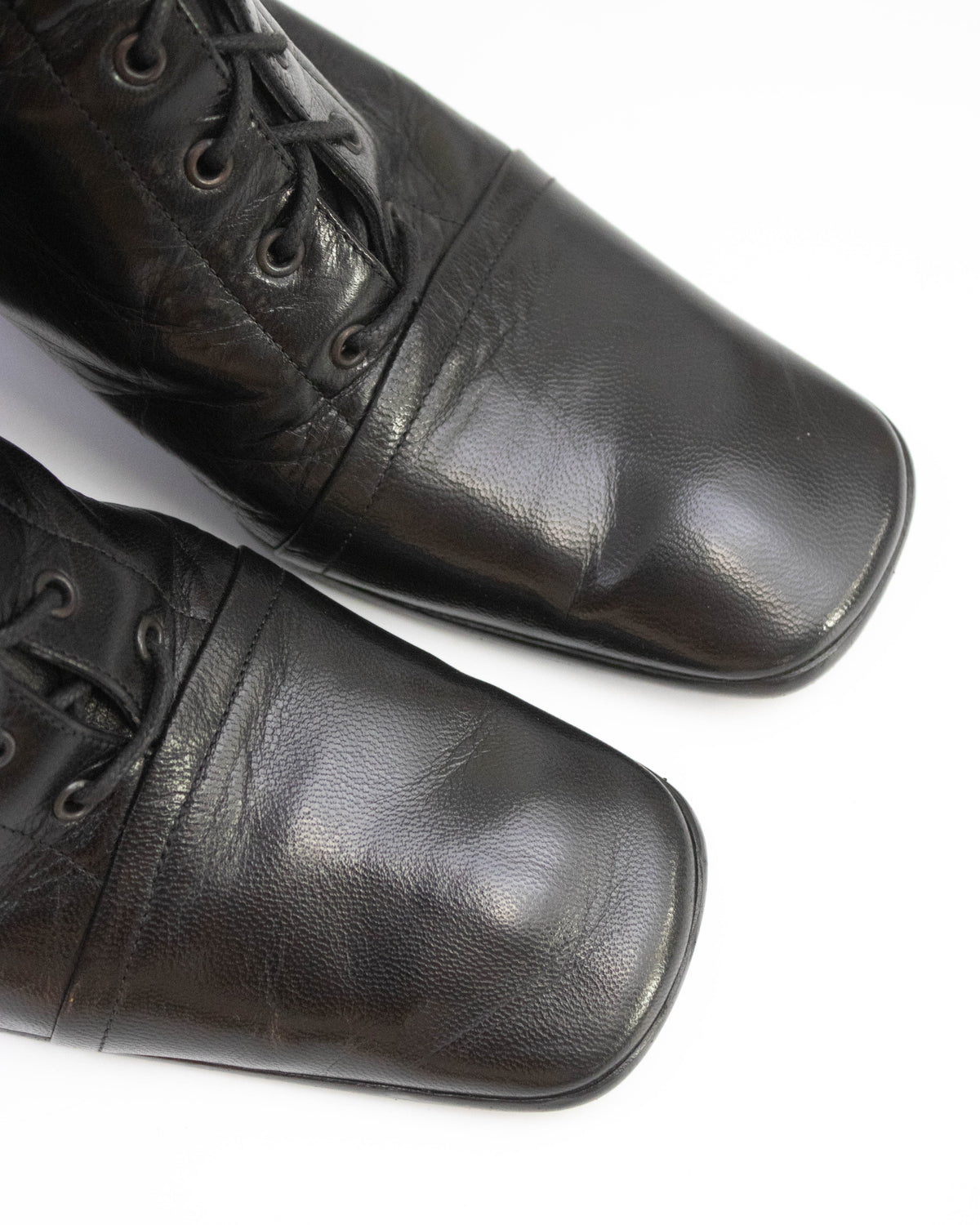 Vintage F/W 2001 Prada Black Lace Up Victorian Boots / 36.5 (US 6.5)