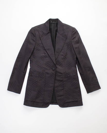 Vintage F/W 2002 Gucci by Tom Ford Purple Silk Jacquard Blazer / IT 40 (XS-S)