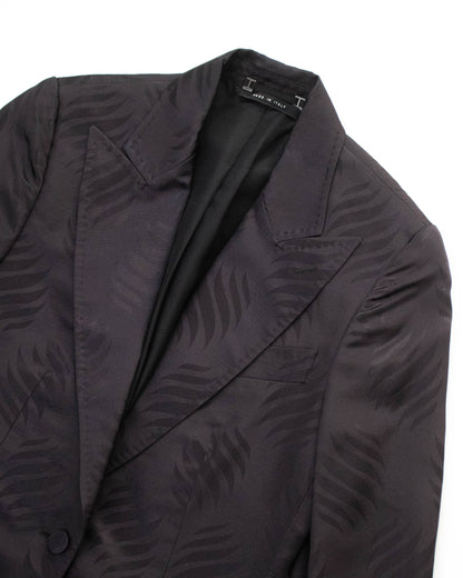 Vintage F/W 2002 Gucci by Tom Ford Purple Silk Jacquard Blazer / IT 40 (XS-S)