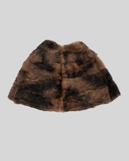 Vintage F/W 2003 DKNY Donna Karan Rabbit Fur Cape Coat / S