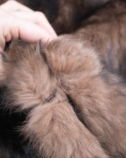 Vintage F/W 2003 DKNY Donna Karan Rabbit Fur Cape Coat / S