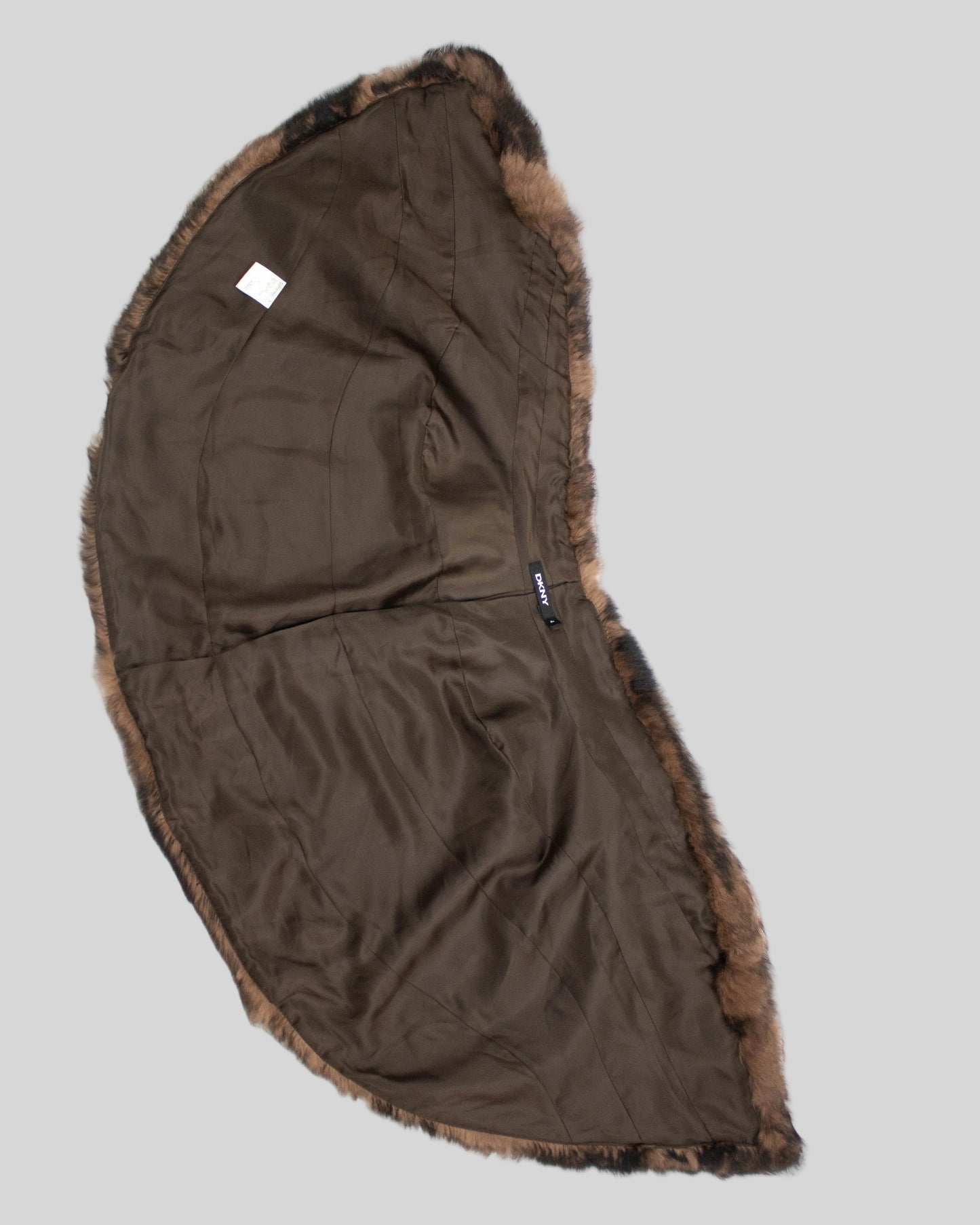 Vintage F/W 2003 DKNY Donna Karan Rabbit Fur Cape Coat / S