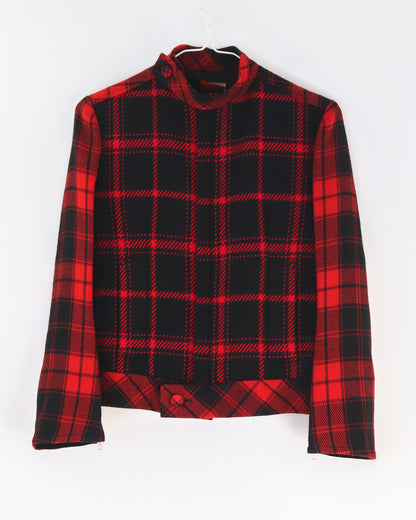 Vintage F/W 2003 Yohji Yamamoto Wool Plaid Runway Bomber Jacket / 1 (XS)