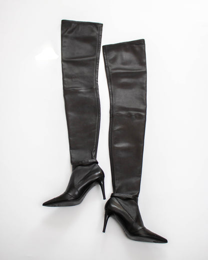 Chanel thigh-high boots as seen in 'The Devil wears Prada" back view