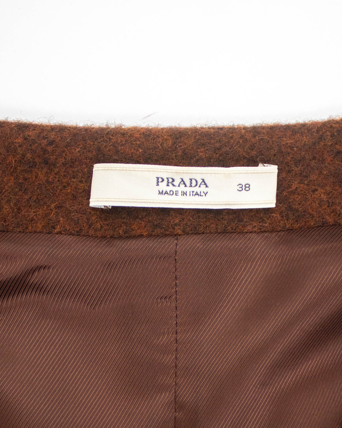 Vintage F/W 2009 Prada Terracotta Brown Wool Runway Dress / IT 38 (XS)