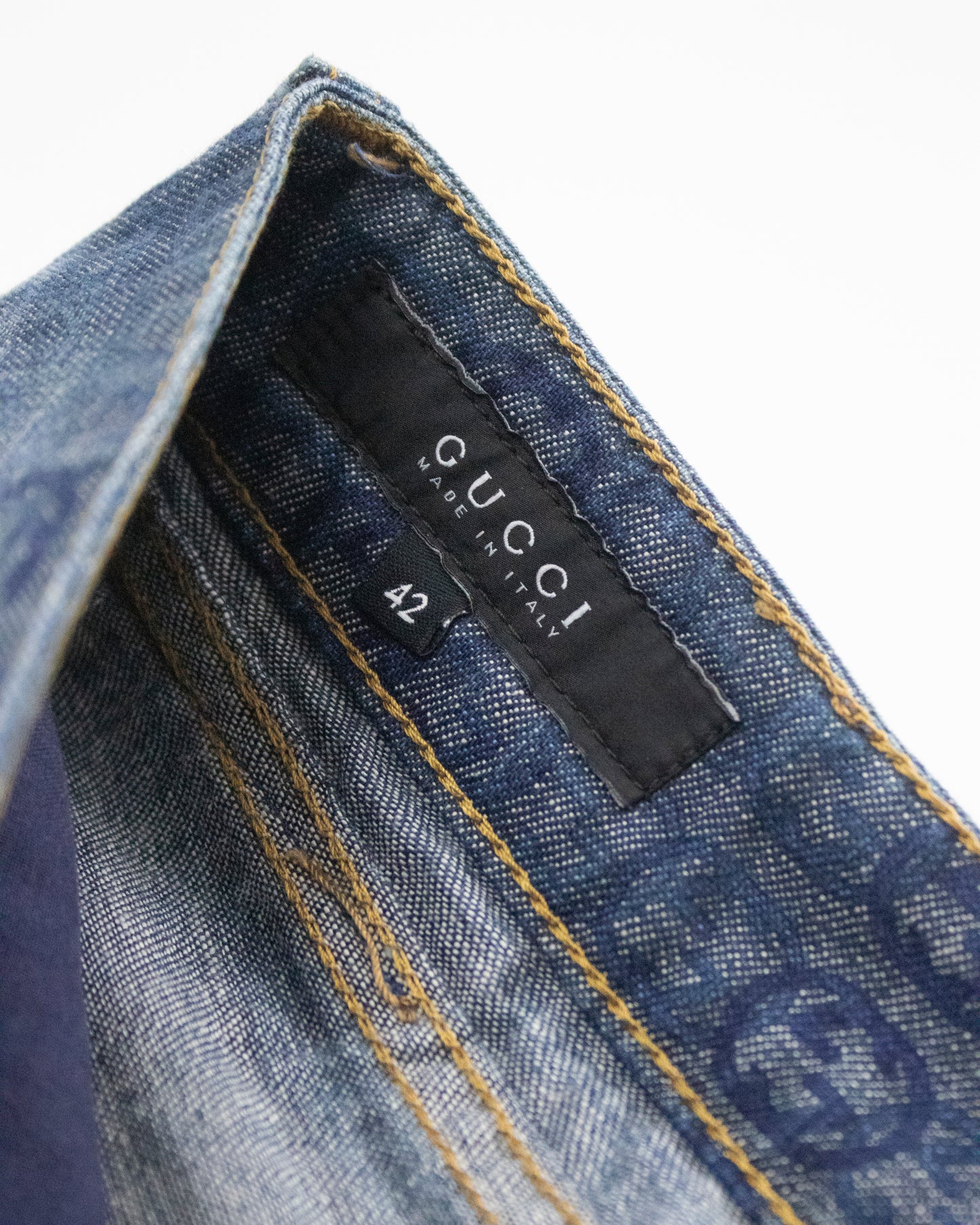 Vintage Gucci 2006 Interlocking G Monogram Denim Mini Skirt / IT 42 (S-M)