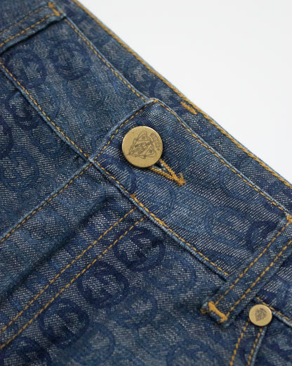 Vintage Gucci 2006 Interlocking G Monogram Denim Mini Skirt / IT 42 (S-M)