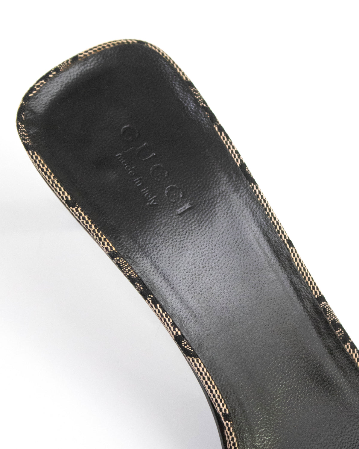 Vintage Gucci Monogram Canvas Square Toe Mule Heels / 36 (US 6)