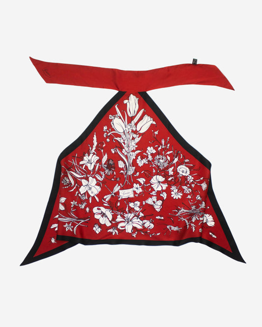 Vintage Gucci Red Silk Halterneck Scarf Tie Top