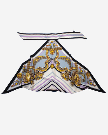 Vintage Gucci Resort 2009 Silk Seashell Print Scarf Tie Top