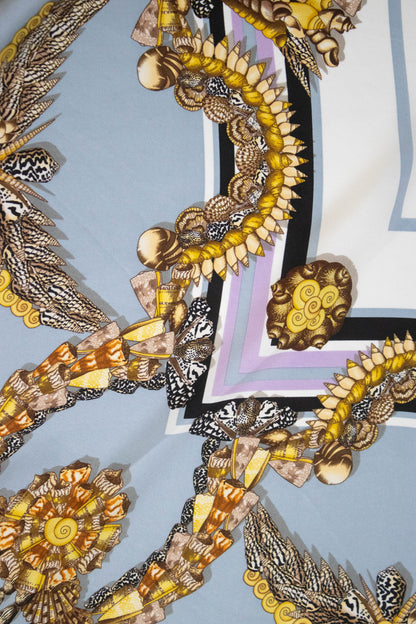 Vintage Gucci Resort 2009 Silk Seashell Print Scarf Tie Top