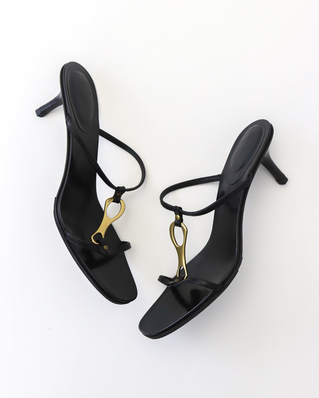 Vintage Gucci by Tom Ford Black Kitten Heel Mules Horsebit Detail / 37.5 (US 7.5)