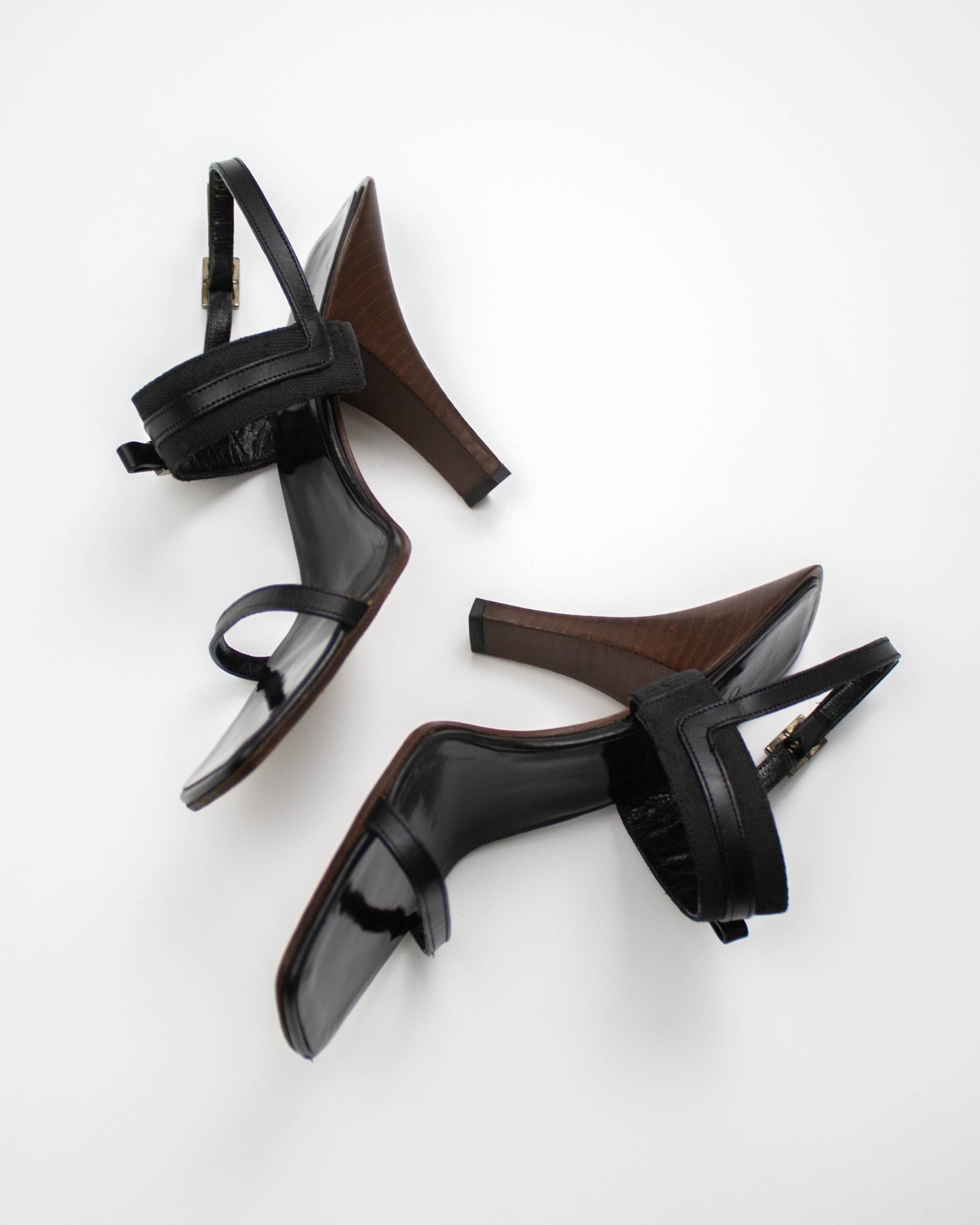 Vintage Gucci by Tom Ford Black Monogram Square Toe Heels / 36 (US 6)
