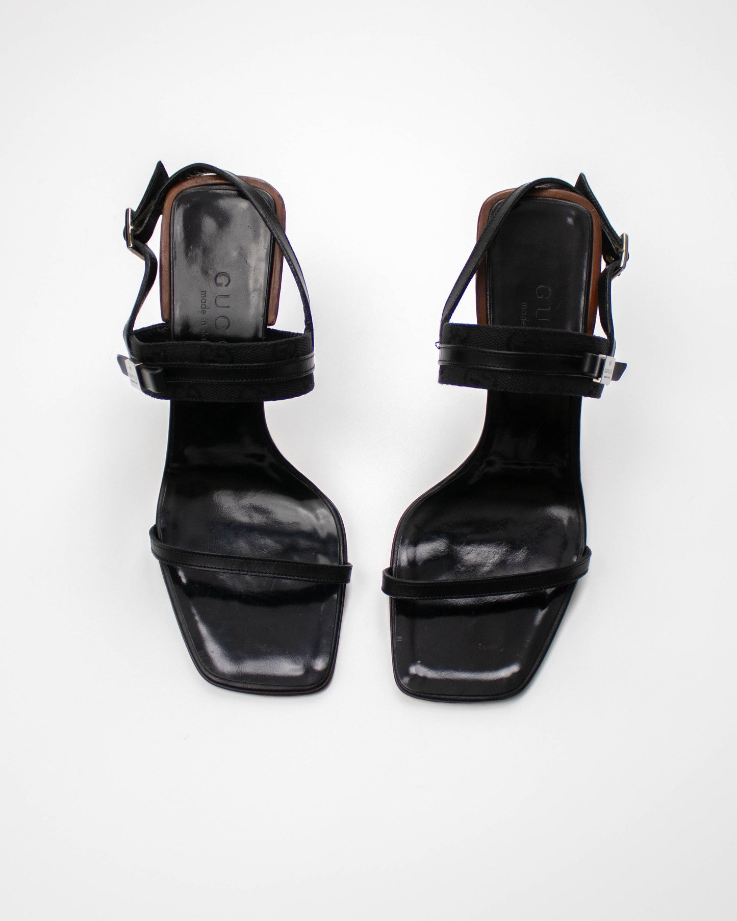 Vintage Gucci by Tom Ford Black Monogram Square Toe Heels / 36 (US 6)