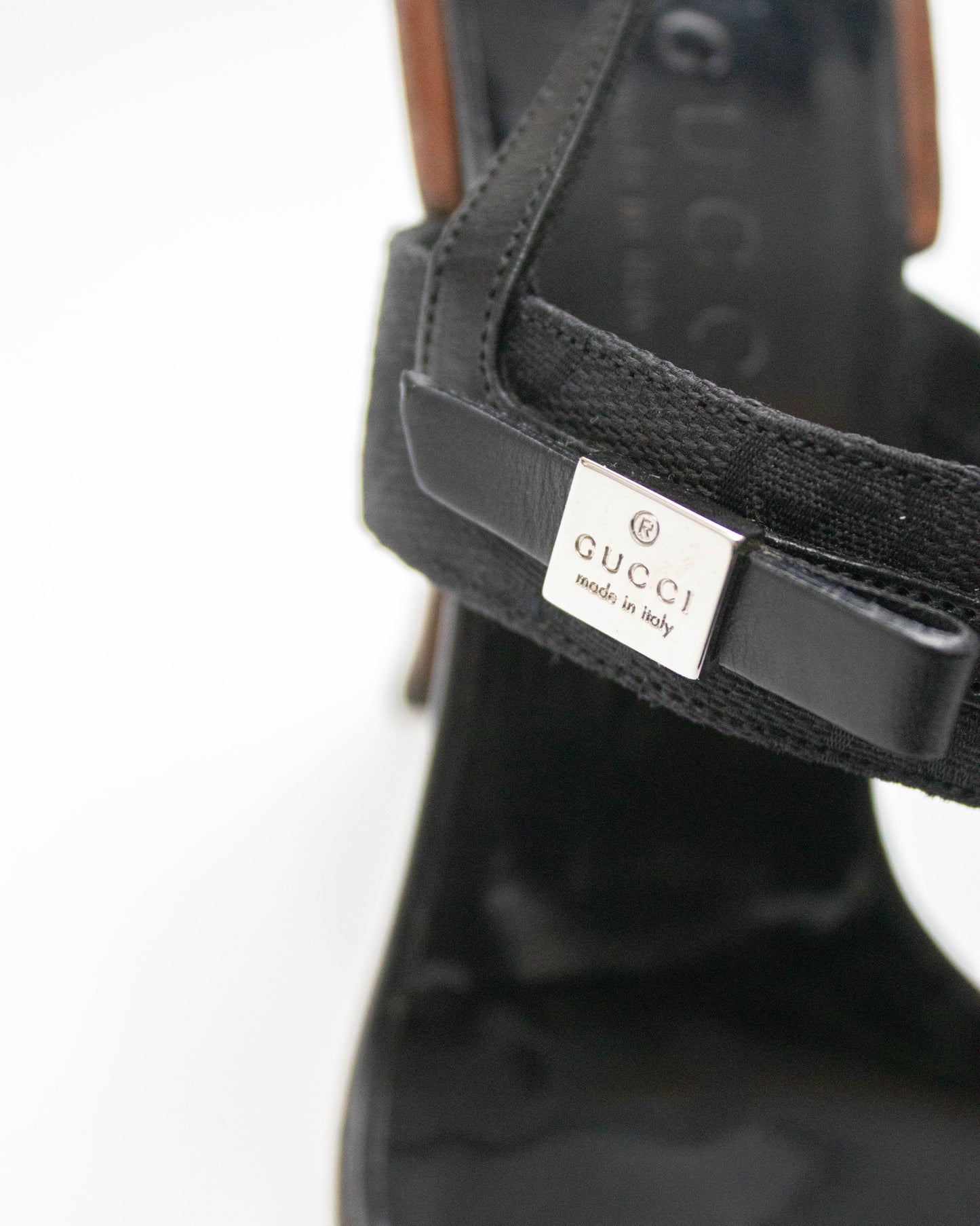 Vintage Gucci by Tom Ford Black Monogram Square Toe Heels / 36 (US 6)