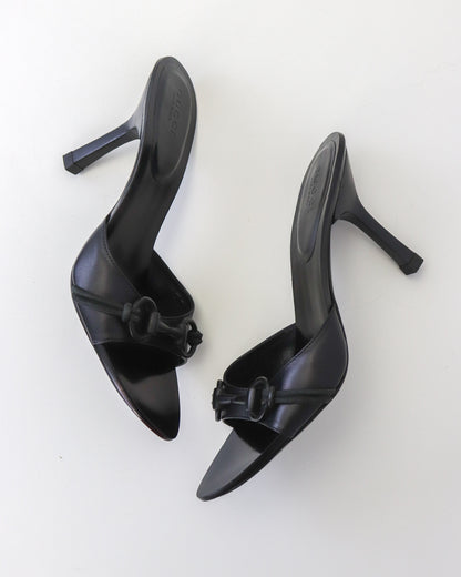Vintage Gucci by Tom Ford Black Mule Heels Horsebit Detail / 36 (US 6)