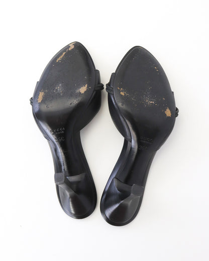Vintage Gucci by Tom Ford Black Mule Heels Horsebit Detail / 36 (US 6)