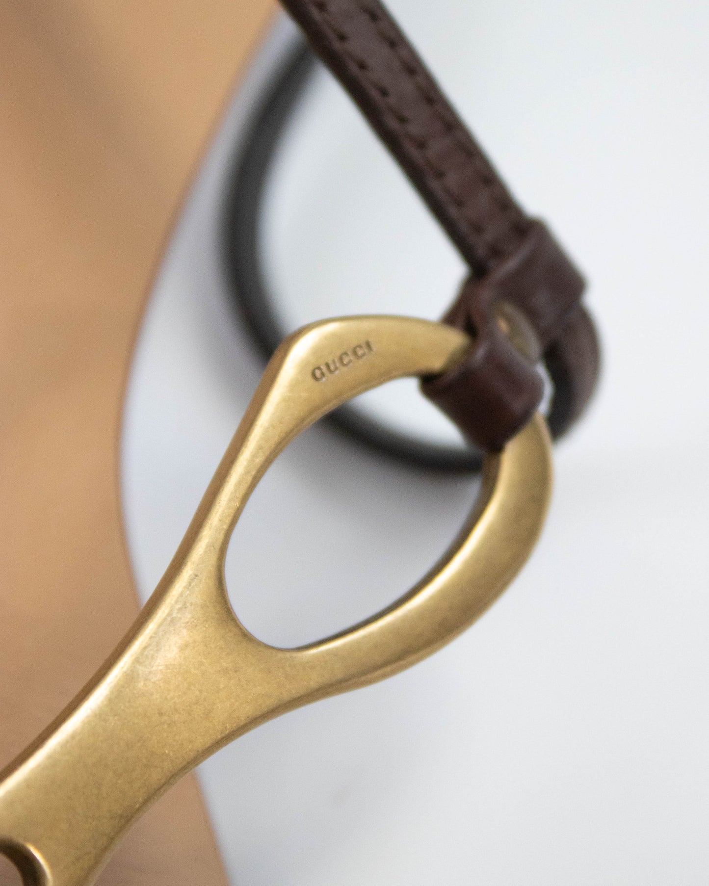 Vintage Gucci by Tom Ford Brown Leather Kitten Heel Mules Horsebit Detail / 38 (US 8)