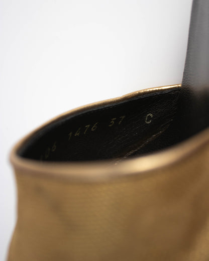 Vintage Gucci by Tom Ford Gold GG Monogram Canvas Mule Heels / 37 (US 7)