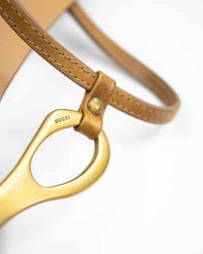 Vintage Gucci by Tom Ford Tan Leather Kitten Heel Mules Horsebit Detail / 38.5 (US 8.5)