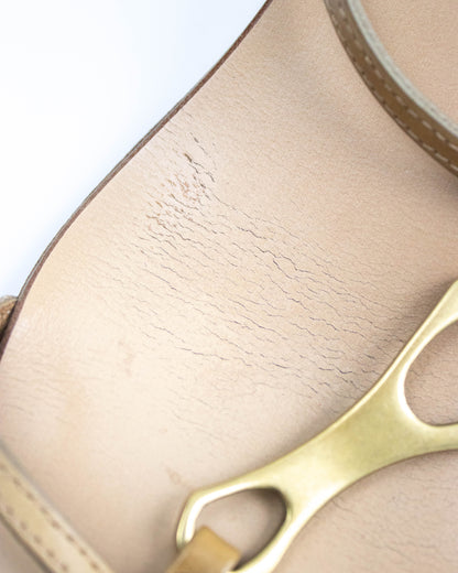 Vintage Gucci by Tom Ford Tan Leather Kitten Heel Mules Horsebit Detail / 38.5 (US 8.5)