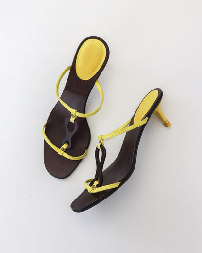 Vintage Gucci by Tom Ford Reptile Leather Kitten Heel Mules Horsebit Detail / 37.5 (US 7.5)