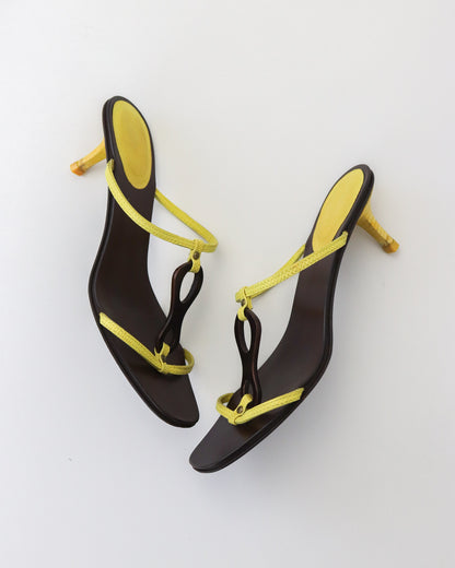 Vintage Gucci by Tom Ford Reptile Leather Kitten Heel Mules Horsebit Detail / 37.5 (US 7.5)