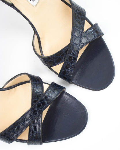 Vintage Manolo Blahnik Navy Callasli Slingback Heels / 37 (US 7)