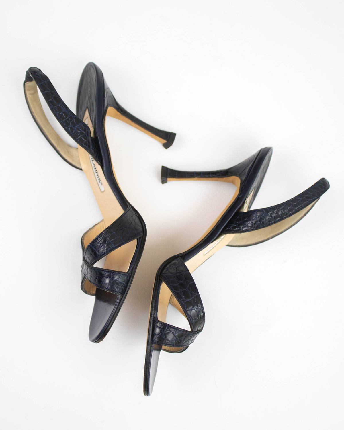 Vintage Manolo Blahnik Navy Callasli Slingback Heels / 37 (US 7)