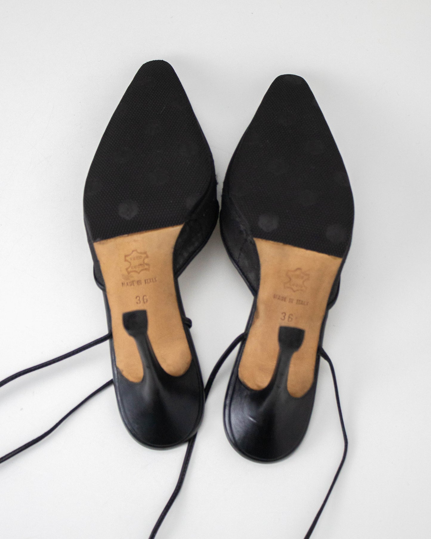 Vintage Manolo Blahnik Sheer Floral Embroidered Mule Ankle Wrap Heels / 36 (US 6)