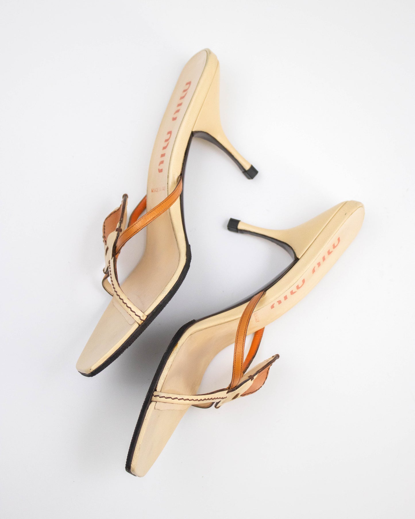Vintage Miu Miu Flower Applique Mule Heels / 38 (US 8)