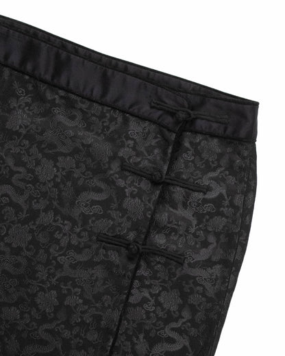 Vintage Philosophy di Alberta Ferretti Black Silk Dragon Brocade Wrap Skirt / IT 42 (S)