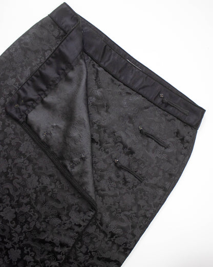 Vintage Philosophy di Alberta Ferretti Black Silk Dragon Brocade Wrap Skirt / IT 42 (S)