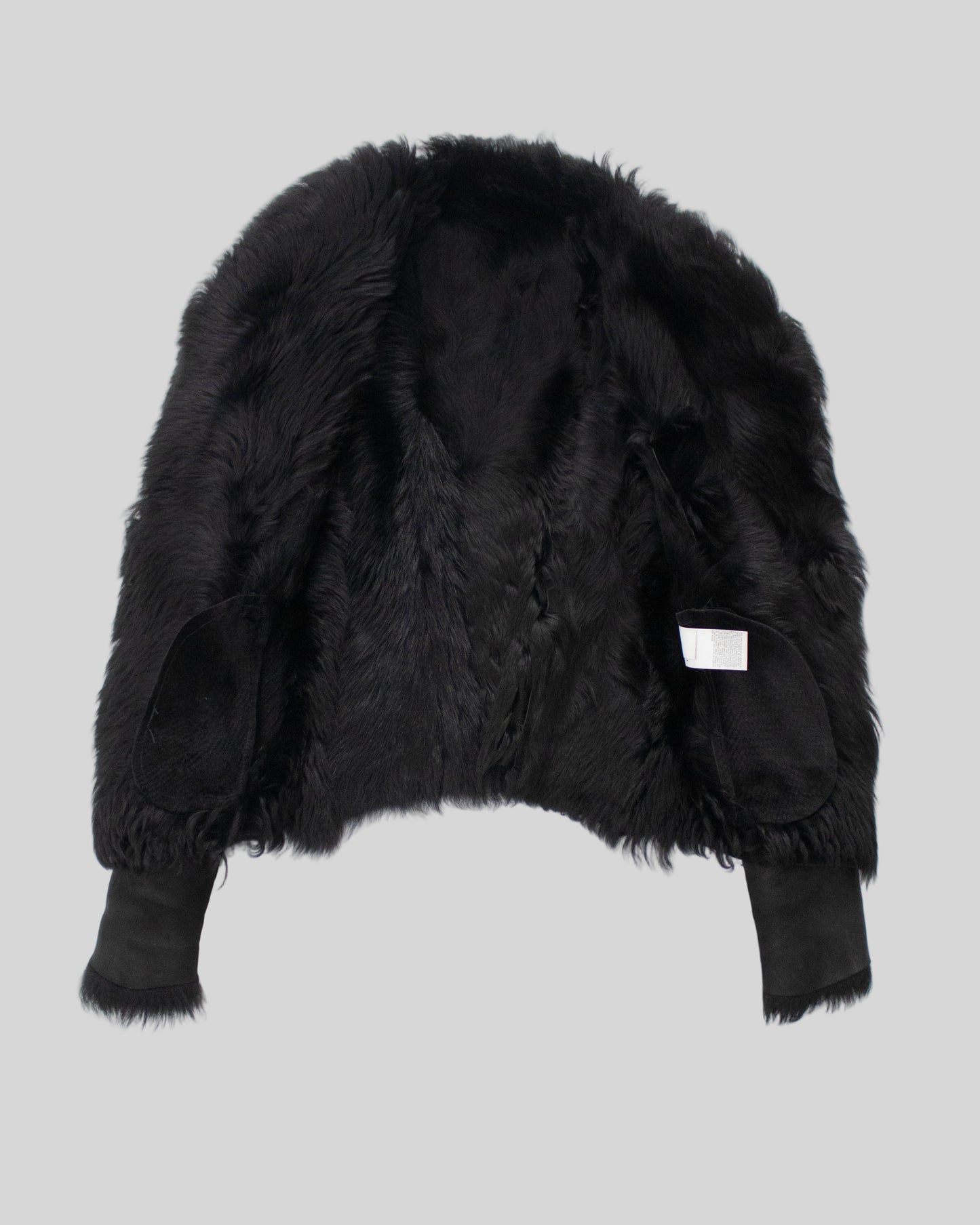 Vintage Plein Sud Black Leather Shearling Jacket / IT 40 (XS)