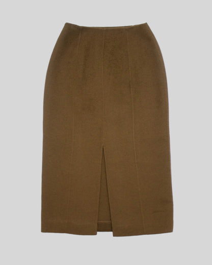 Vintage Prada 1990s Wool Cashmere Midi Pencil Skirt / IT 42 (S)