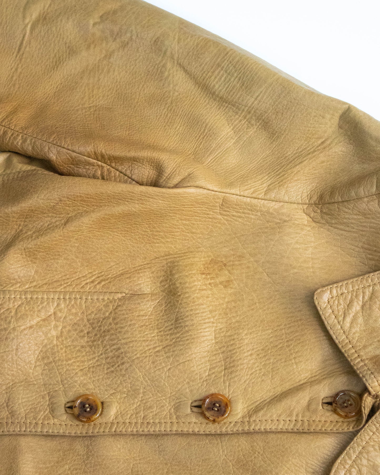 Vintage Prada 1996 Tan Leather Belted Jacket / XS