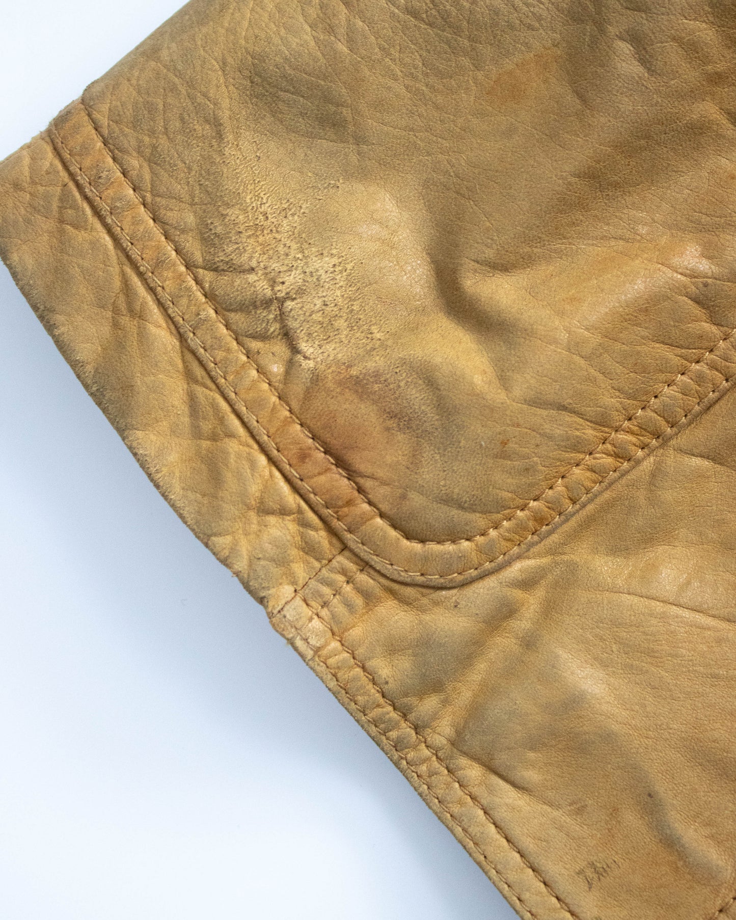 Vintage Prada 1996 Tan Leather Belted Jacket / XS