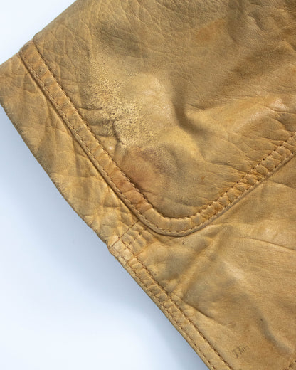 Vintage Prada 1996 Tan Leather Belted Jacket / XS