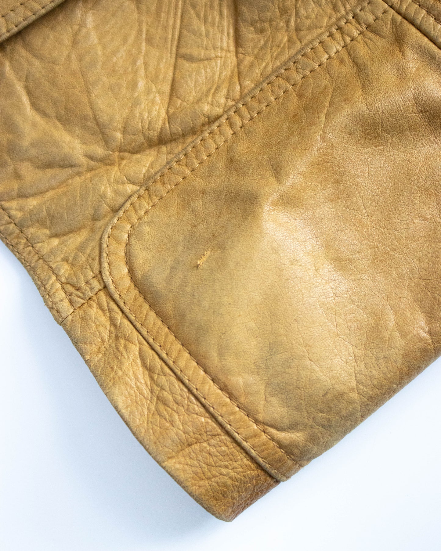 Vintage Prada 1996 Tan Leather Belted Jacket / XS