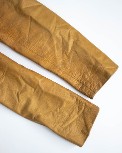 Vintage Prada 1996 Tan Leather Belted Jacket / XS