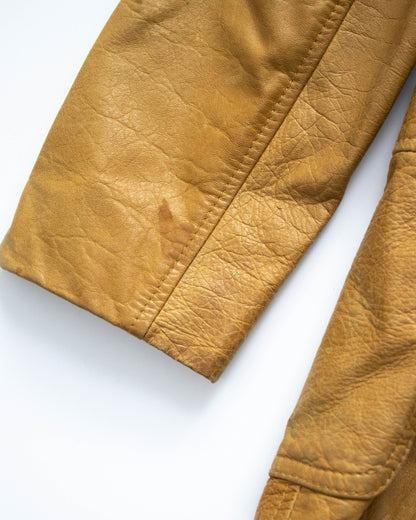 Vintage Prada 1996 Tan Leather Belted Jacket / XS