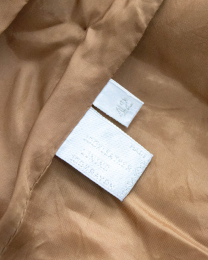 Vintage Prada 1996 Tan Leather Belted Jacket / XS