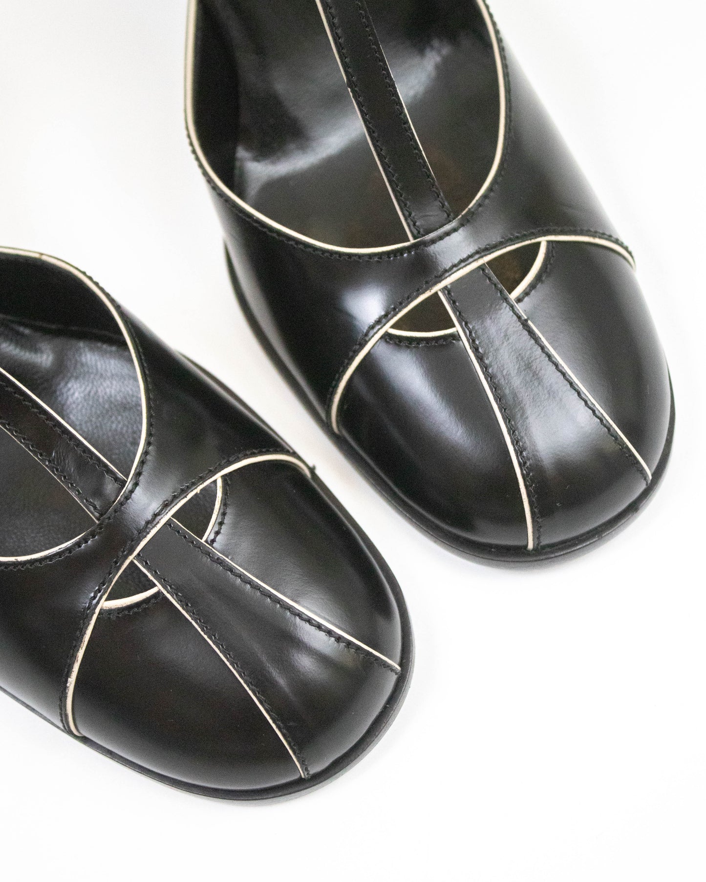 Vintage Prada Black T-strap Mary Jane 'Legally Blonde' Heels / 34.5 (US 4.5)