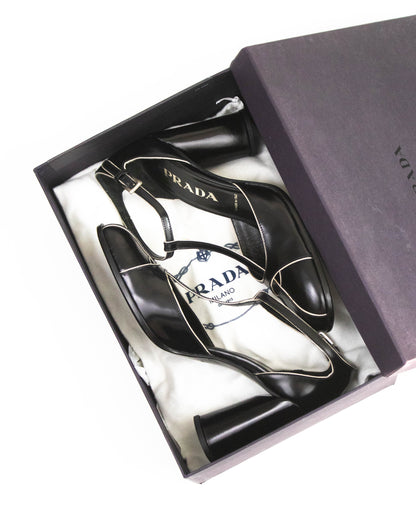 Vintage Prada Black T-strap Mary Jane 'Legally Blonde' Heels / 37.5 (US 7.5)
