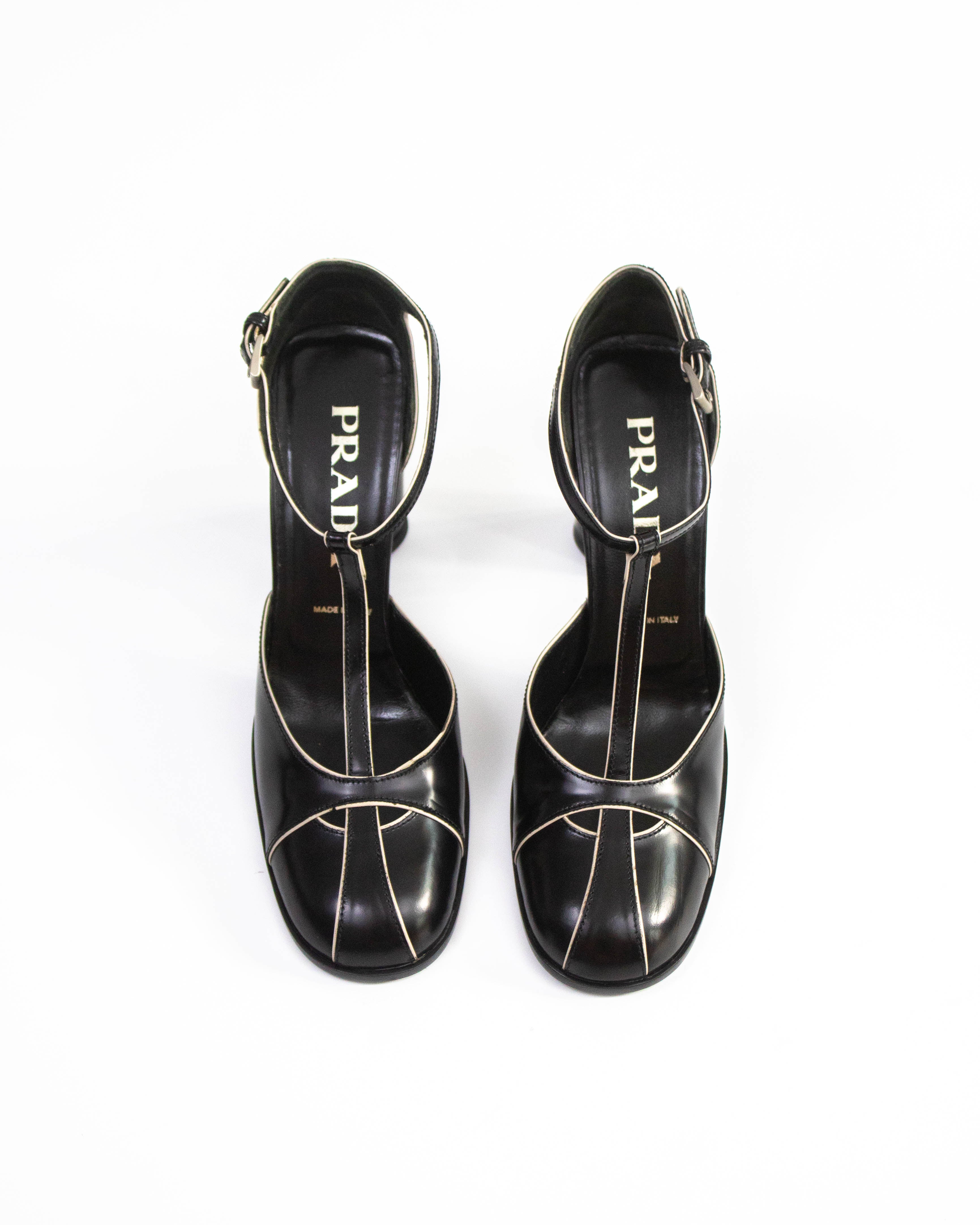 Vintage Prada Black T-strap Mary Jane 'Legally Blonde' Heels