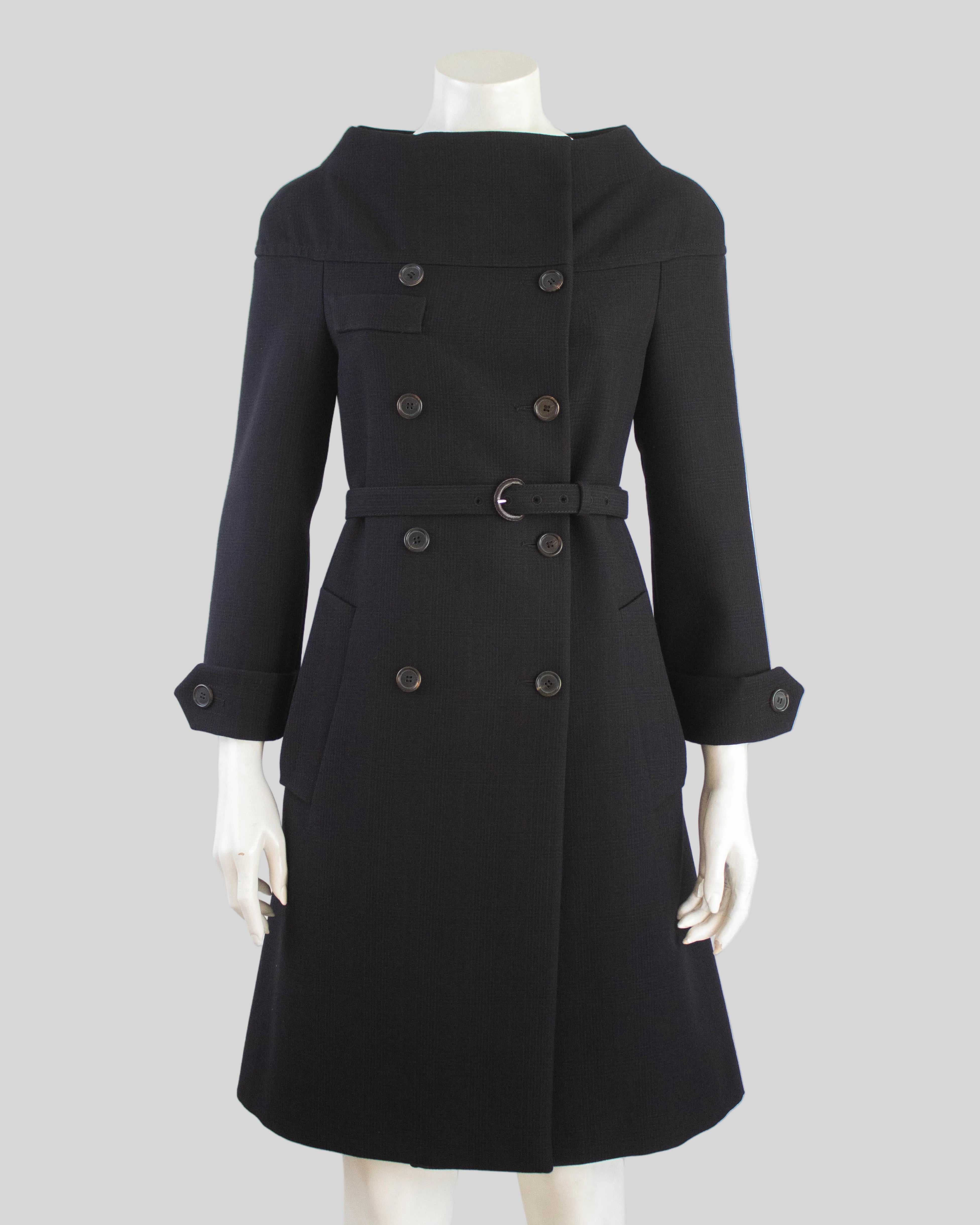 Vintage Prada F/W 2003 Runway Wool Coat As Seen in Sex And The