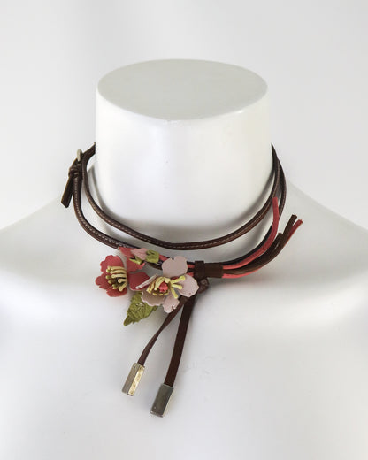 Vintage Prada Floral Applique Necklace Choker